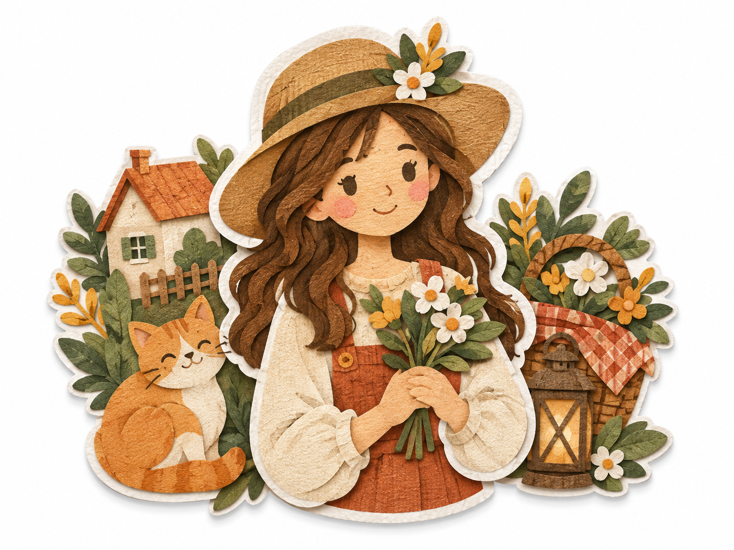 Paper Cut Sticker Portrait